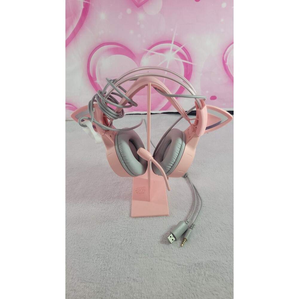 Onikuma X15 Pro Wired Gaming Headset RGB Light Cat Ears & HD Detachable Mic
